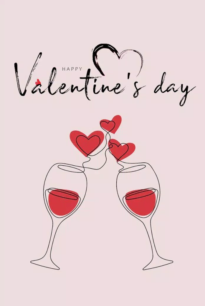 Thiệp 14/2 Valentine đẹp thanh lịch (Ảnh: Internet)
