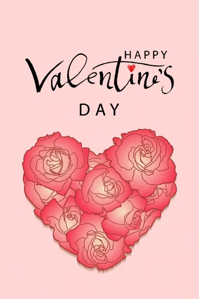 Thiệp 14/2 Valentine đẹp thanh lịch (Ảnh: Internet)