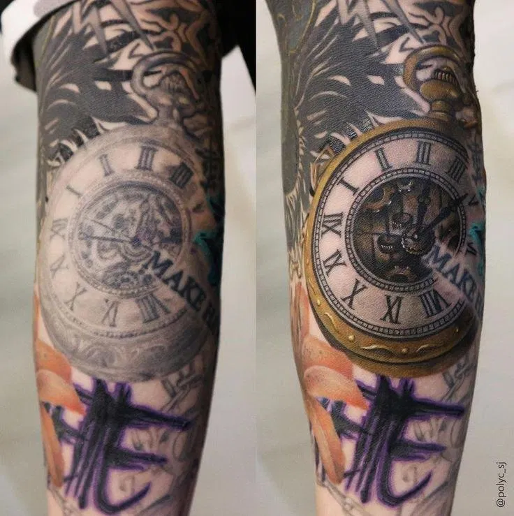 Hình xăm đồng hồ của Jungkook. (Ảnh: Internet) Hình xăm đồng hồ của Jungkook. (Ảnh: Internet)