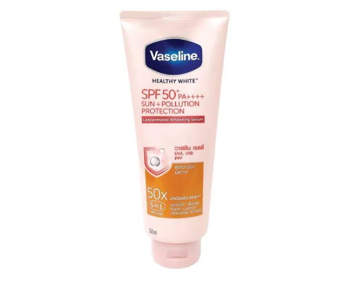 Kem chống nắng body cho da nhạy cảm Vaseline 50X Healthy White Sun Pollution Protection (Ảnh: Internet).