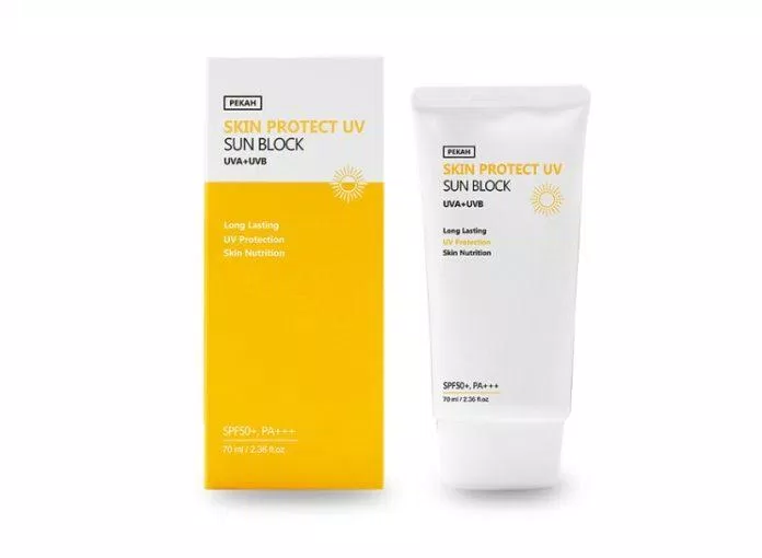 Kem chống nắng vật lý cho da khô Pekah Skin Protect UV Sun Block (Ảnh: Internet).