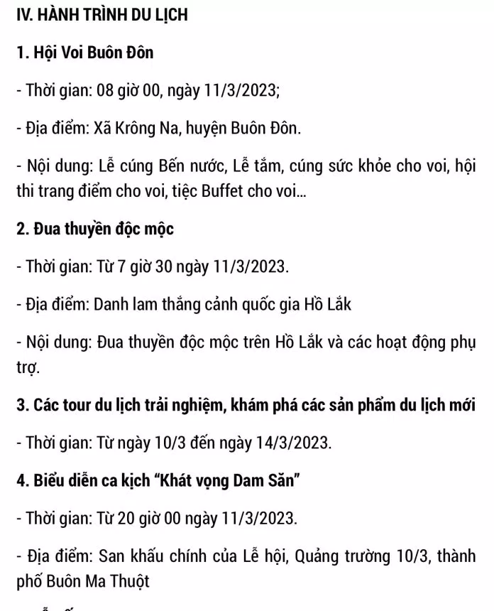 Chương trình Hành trình du lịch. (Ảnh: Internet)
