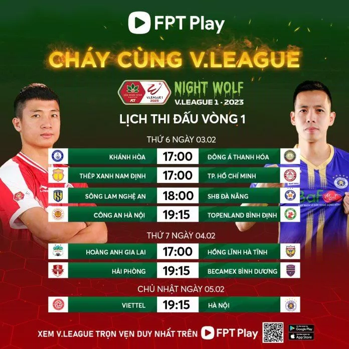 Lịch thi đấu vòng 1 Night Wolf V-League 2023 (Ảnh: Internet) Lịch thi đấu vòng 1 Night Wolf V-League 2023 (Ảnh: Internet)