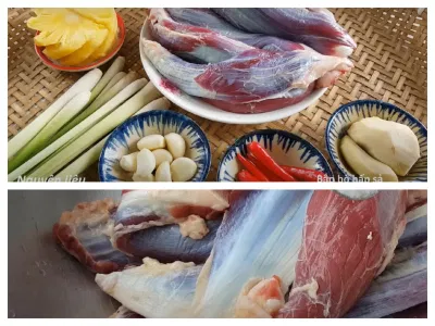 Nguyên liệu nấu bắp bò hấp sả