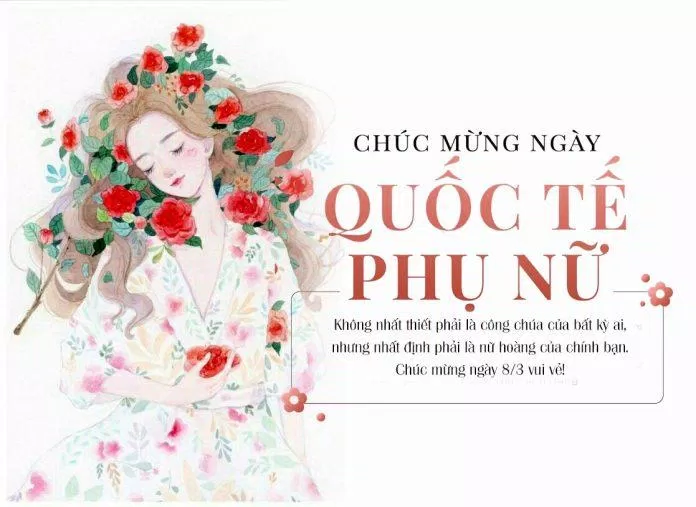 Thiệp 8/3 đơn giản, thanh lịch. (Ảnh: Internet)