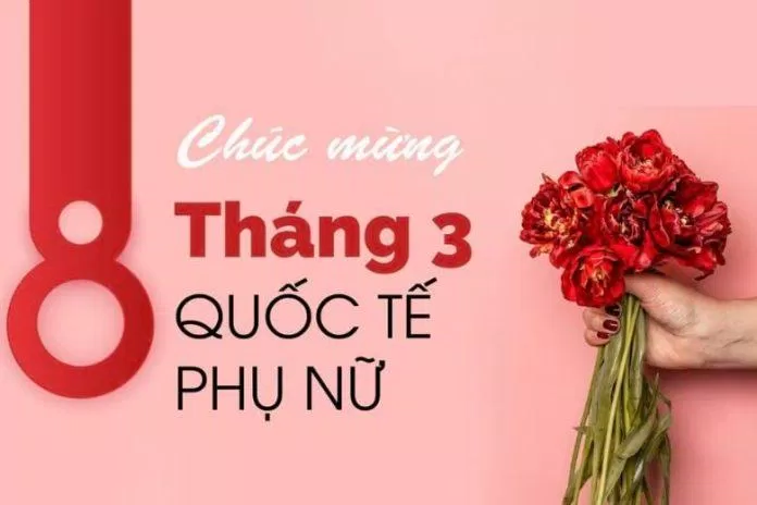 Thiệp 8/3 đơn giản, thanh lịch. (Ảnh: Internet)