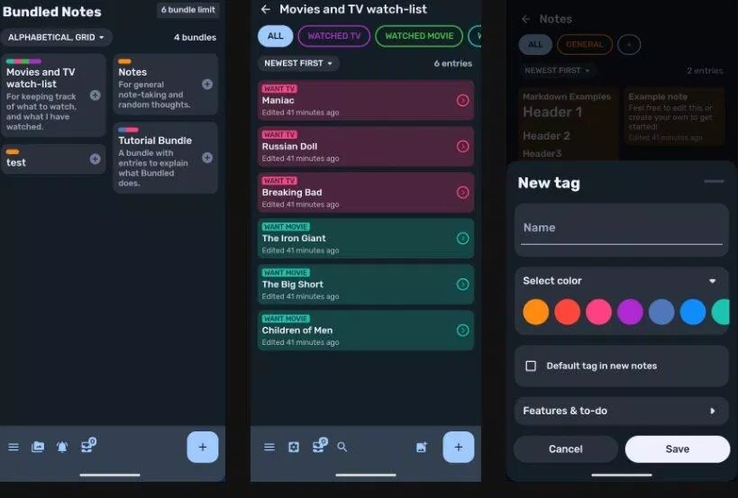 Ứng dụng ghi chú Bundled Notes (Ảnh: Internet) Ứng dụng ghi chú Bundled Notes (Ảnh: Internet)