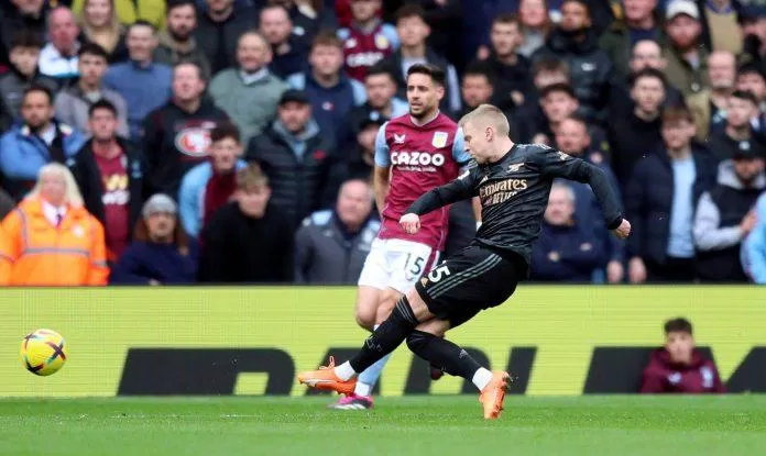 Zinchenko ghi bàn gỡ hòa cho Arsenal chuộc lại lỗi lầm ở hiệp 1 trước Aston Villa (Ảnh: Internet) Zinchenko ghi bàn gỡ hòa cho Arsenal chuộc lại lỗi lầm ở hiệp 1 trước Aston Villa (Ảnh: Internet)