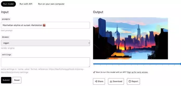 Ứng dụng Pixray biến văn bản thành hình ảnh (Ảnh: Internet) Ứng dụng Pixray biến văn bản thành hình ảnh (Ảnh: Internet)