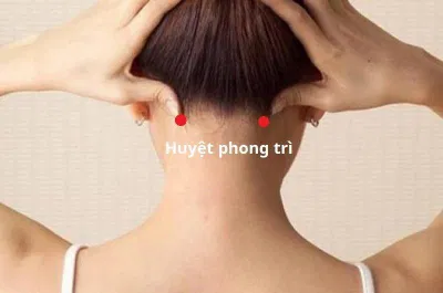 Bấm huyệt chữa mất ngủ: Huyệt phong trì (Ảnh: Internet)