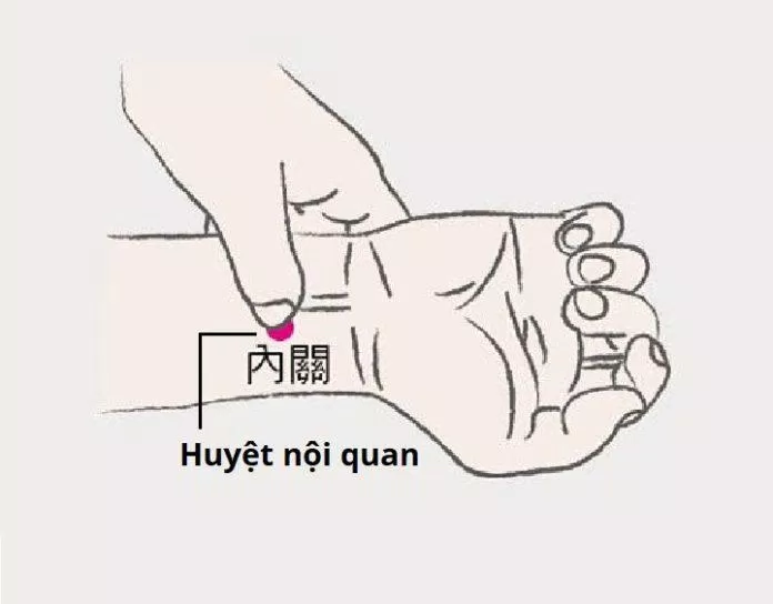 Bấm huyệt chữa mất ngủ: Huyệt nội quan (Ảnh: Intern(Ảnh: Internet)et)