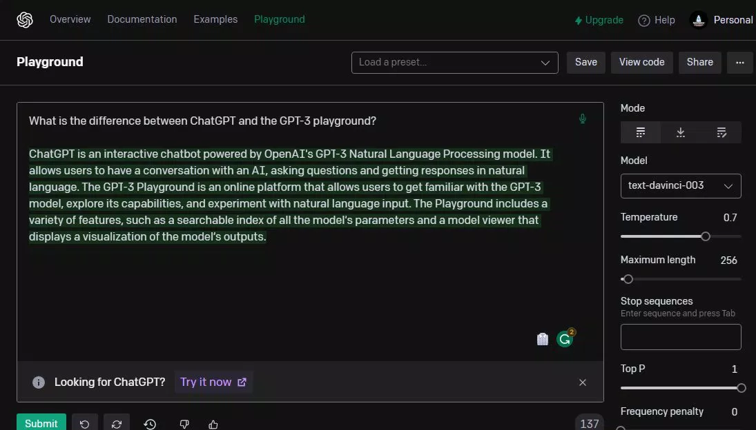 GPT-3 Playground có thể thay thế ChatGPT (Ảnh: Internet) GPT-3 Playground có thể thay thế ChatGPT (Ảnh: Internet)