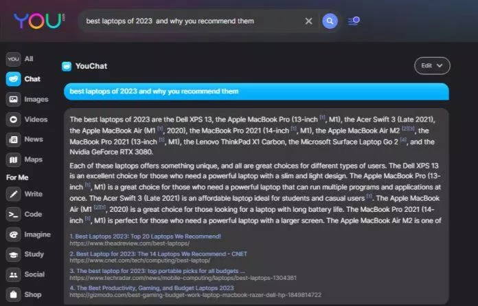 YouChat có thể thay thế ChatGPT (Ảnh: Internet) YouChat có thể thay thế ChatGPT (Ảnh: Internet)