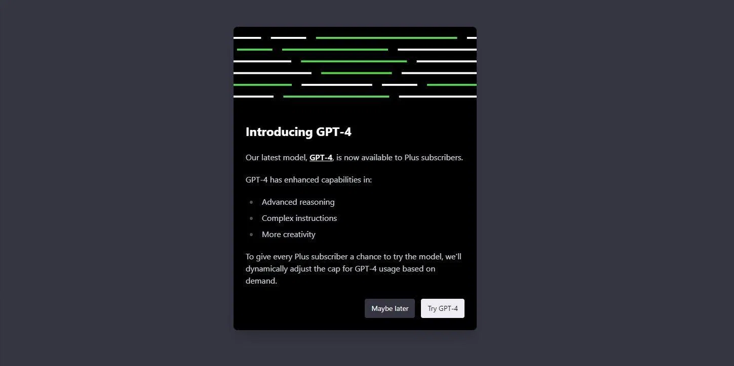 GPT-4 đã được tích hợp vào ChatGPT Plus (Ảnh: Internet) GPT-4 đã được tích hợp vào ChatGPT Plus (Ảnh: Internet)