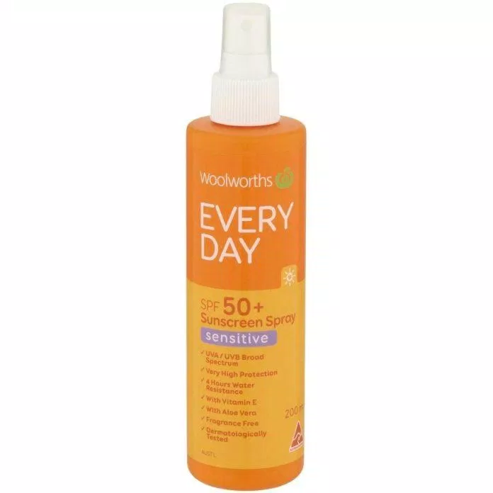 Woolworths Everyday Sunscreen Sensitive Spray Spf50+