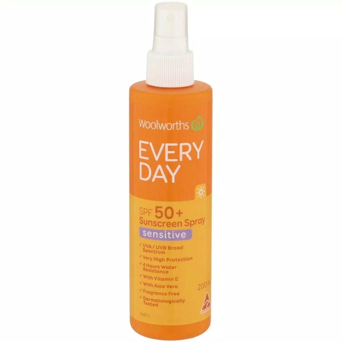 Xịt chống nắng Woolworths Everyday Sunscreen Sensitive Spray Spf50+