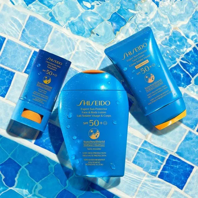 Một số sản phẩm kem chống nắng của Shiseido (Ảnh: internet)