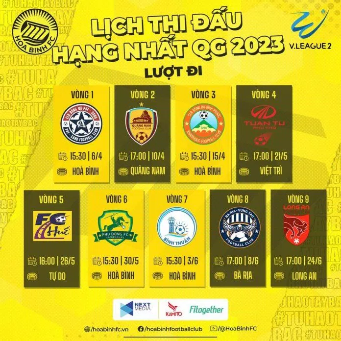 Lịch thi đấu của CLB Hòa Bình tại Giải hạng Nhất (Ảnh: Internet) Lịch thi đấu của CLB Hòa Bình tại Giải hạng Nhất (Ảnh: Internet)