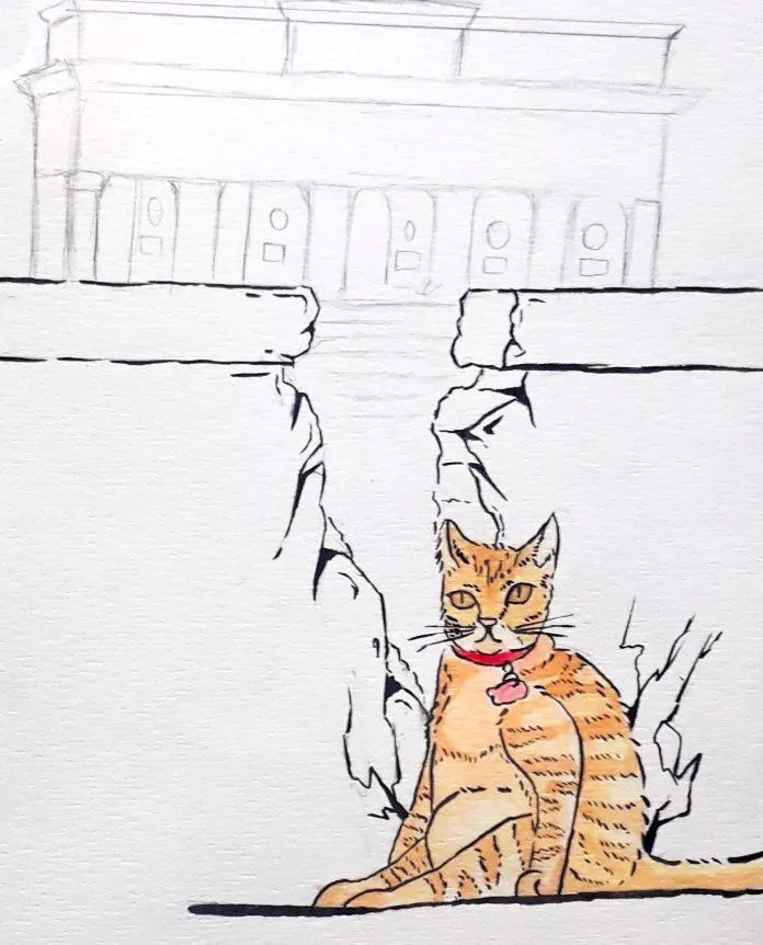 Fanart Mỹ Diệu ngồi nát tường Berlin, dẫn đến sự kết thúc của Chiến Tranh Lạnh (Ảnh: Fb/Trọng Duy)