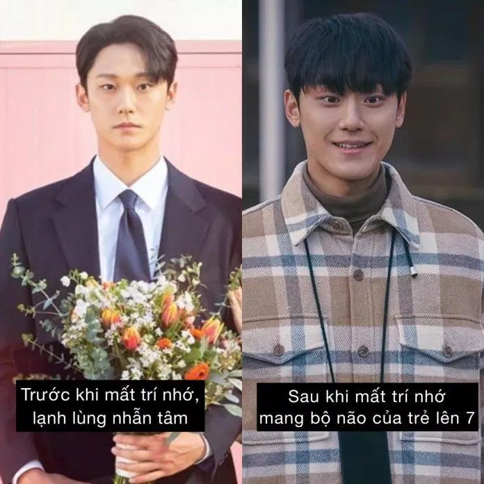 Hai trạng thái đối lập của Kang Ho trước và sau khi mất trí nhớ (Nguồn: Internet) Hai trạng thái đối lập của Kang Ho trước và sau khi mất trí nhớ (Nguồn: Internet)