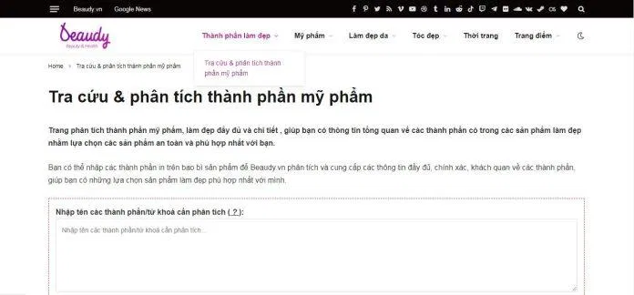 phân tích thành phần mỹ phẩm phân tích thành phần mỹ phẩm