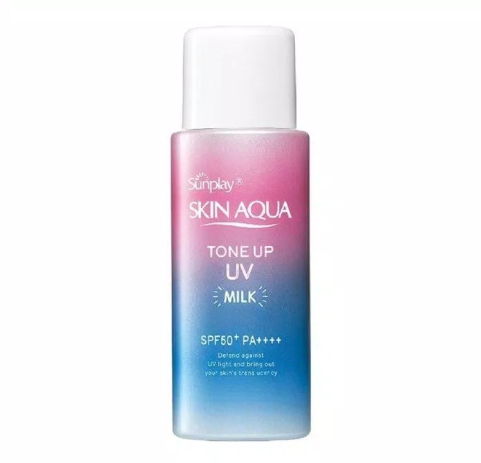 Kem chống nắng chống ánh sáng xanh cho da dầu Sunplay Skin Aqua Tone Up UV Milk (Ảnh: Internet).