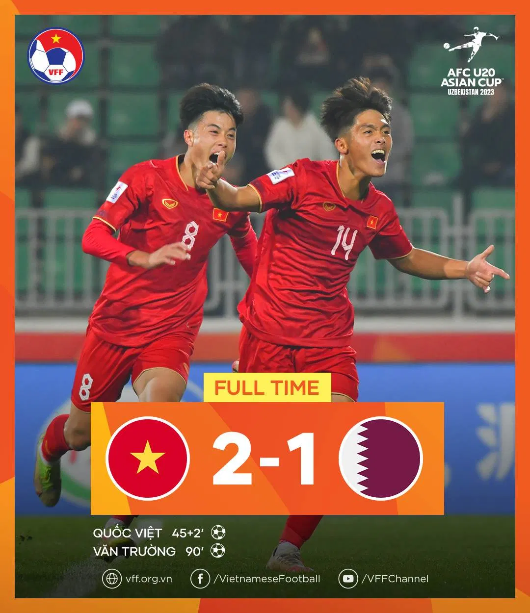 Nguyễn Văn Trường ấn định tỉ số 2-1 cho U20 Việt Nam ở những phút cuối hiệp 2 (Ảnh: Internet) Nguyễn Văn Trường ấn định tỉ số 2-1 cho U20 Việt Nam ở những phút cuối hiệp 2 (Ảnh: Internet)