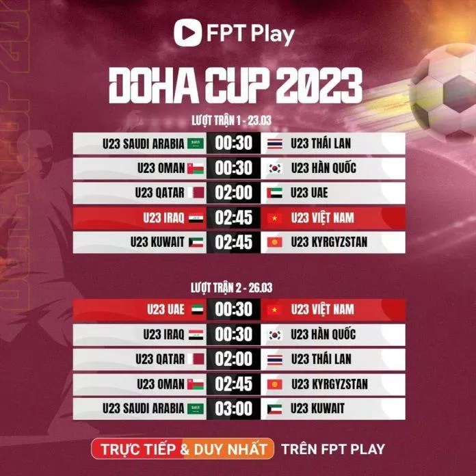 Lịch thi đấu Doha Cup 2023 (Ảnh: Internet)