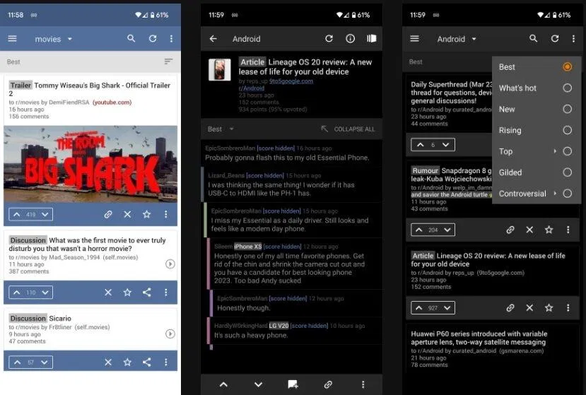 Ứng dụng BaconReader (Ảnh: Internet) Ứng dụng BaconReader (Ảnh: Internet)
