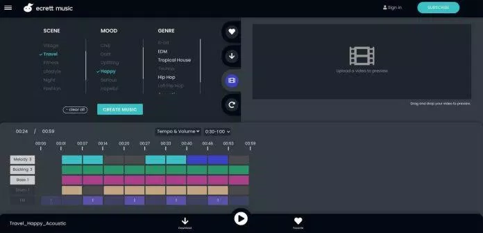 Công cụ AI tạo nhạc Ecrett (Ảnh: Internet)
