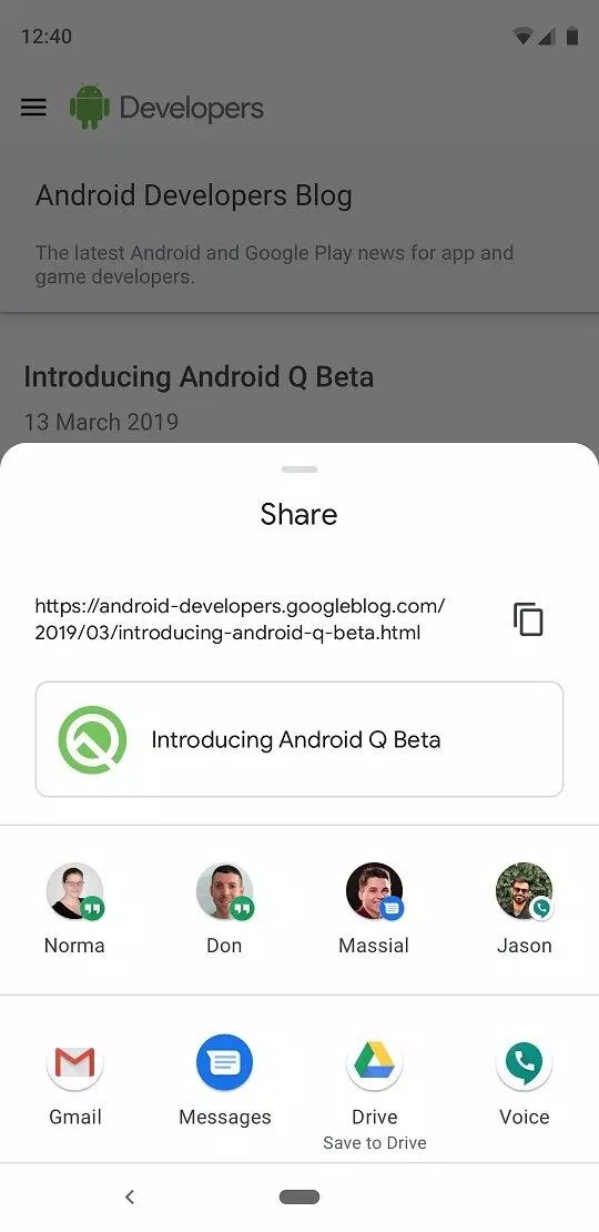 Bảng chia sẻ được đổi mới trong Android 14 (Ảnh: Internet)