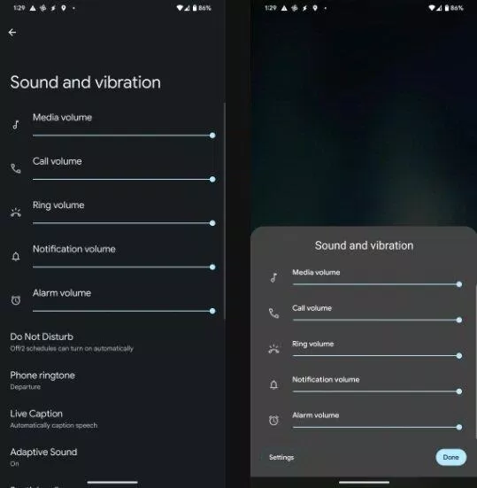 Chỉnh âm lượng được đổi mới trong Android 14 (Ảnh: Internet) Chỉnh âm lượng được đổi mới trong Android 14 (Ảnh: Internet)