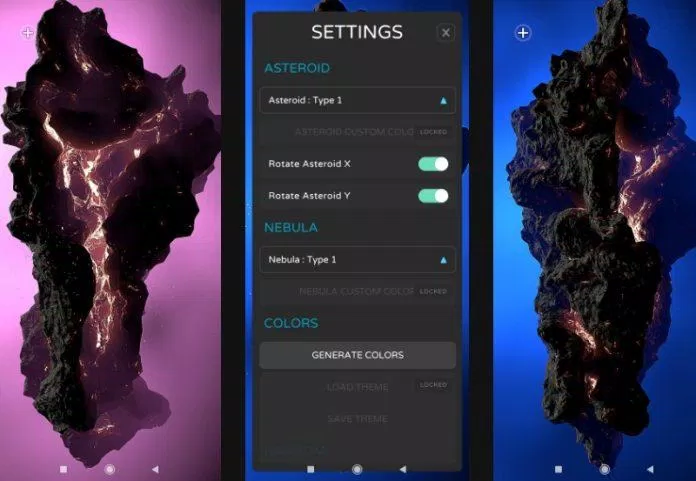 Ứng dụng hình nền động Asteroid (Ảnh: Internet) Ứng dụng hình nền động Asteroid (Ảnh: Internet)