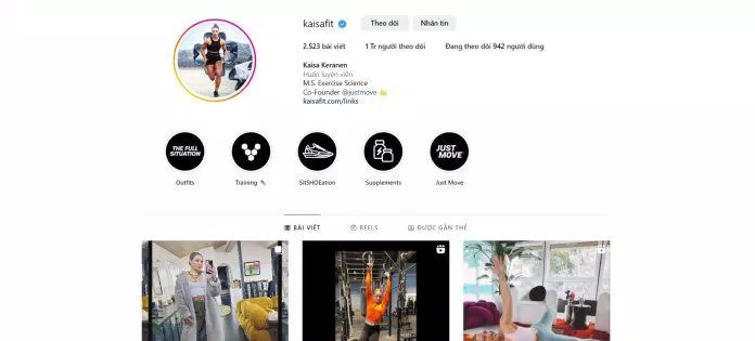 Instagram chính thức của Kaisa Keranen (Ảnh: Internet) Instagram chính thức của Kaisa Keranen (Ảnh: Internet)