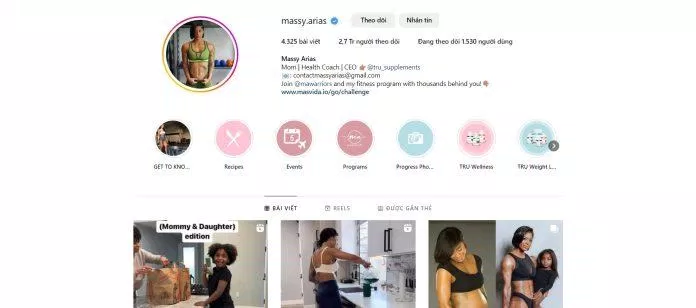 Instagram chính thức của Massy Arias (Ảnh: Internet) Instagram chính thức của Massy Arias (Ảnh: Internet)