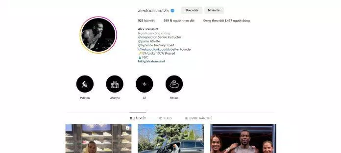 Instagram chính thức của Alex Toussaint (Ảnh: Internet) Instagram chính thức của Alex Toussaint (Ảnh: Internet)