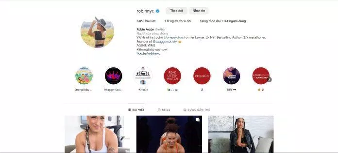 Instagram chính thức của Robin Arzon (Ảnh: Internet) Instagram chính thức của Robin Arzon (Ảnh: Internet)