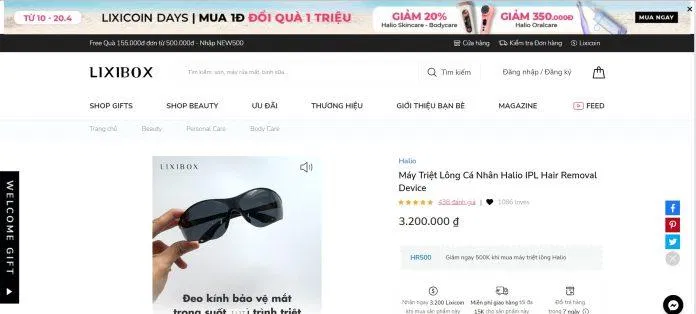Website mua hàng chính thức của hãng (Ảnh: Internet)