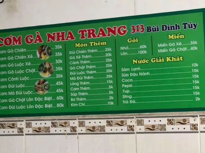 Thực đơn của quán. (Ảnh: Internet)