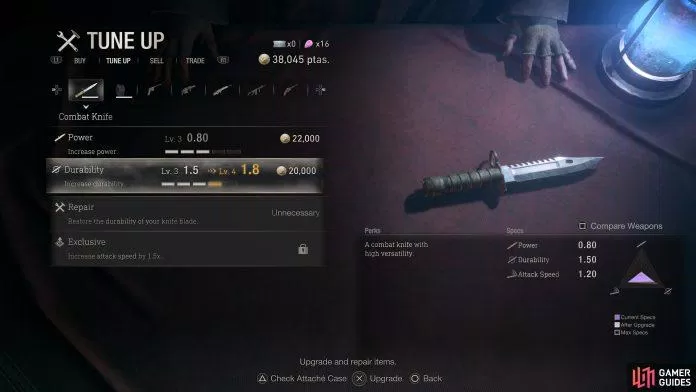 Dao là vũ khí quan trọng bậc nhất trong dòng game Resident Evil (Nguồn: Internet) Dao là vũ khí quan trọng bậc nhất trong dòng game Resident Evil (Nguồn: Internet)