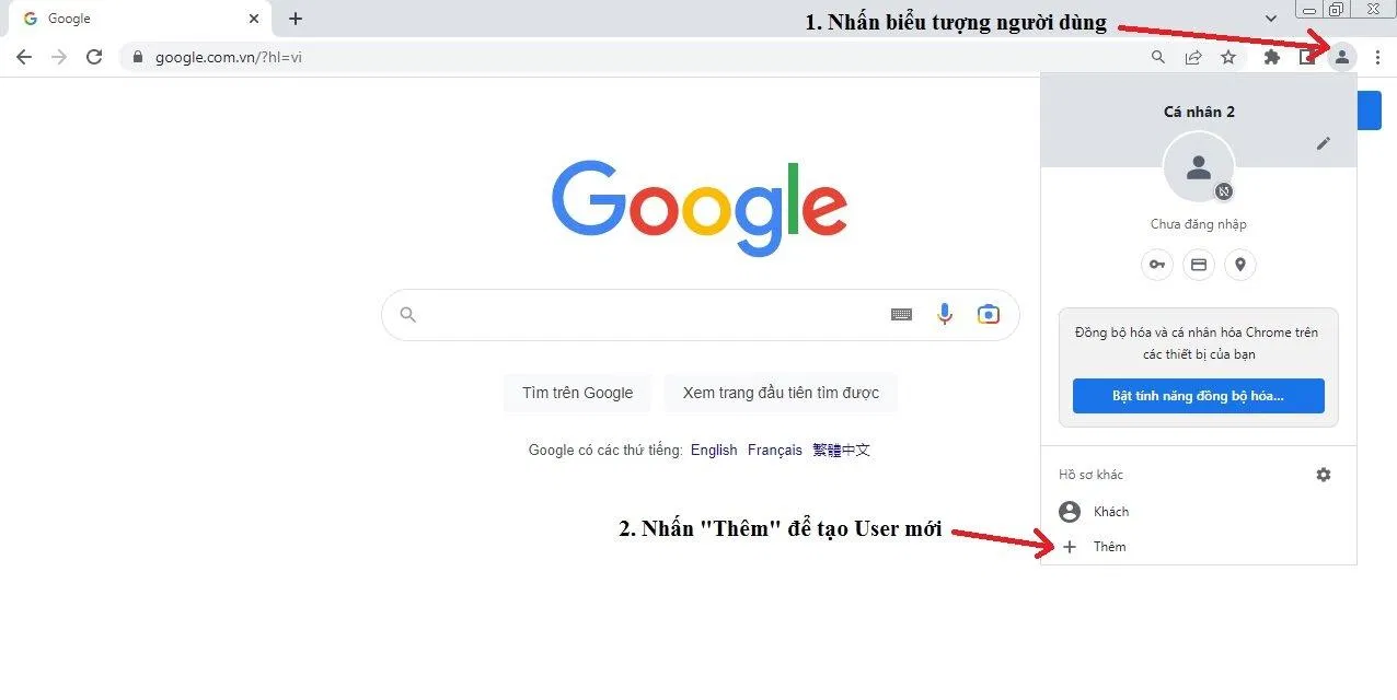 Hướng dẫn tạo User trong trình duyệt Chrome (Ảnh: BlogAnChoi) Hướng dẫn tạo User trong trình duyệt Chrome (Ảnh: BlogAnChoi)