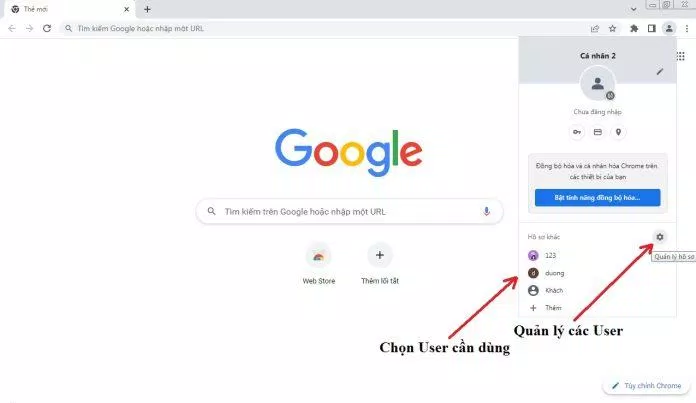 Hướng dẫn quản lý các User trong Chrome (Ảnh: BlogAnChoi) Hướng dẫn quản lý các User trong Chrome (Ảnh: BlogAnChoi)