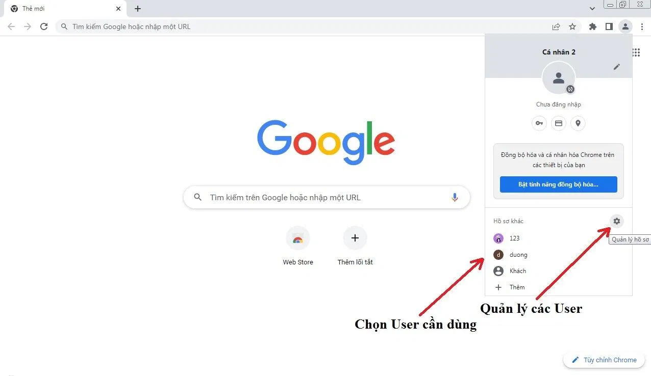 Hướng dẫn quản lý các User trong Chrome (Ảnh: BlogAnChoi) Hướng dẫn quản lý các User trong Chrome (Ảnh: BlogAnChoi)
