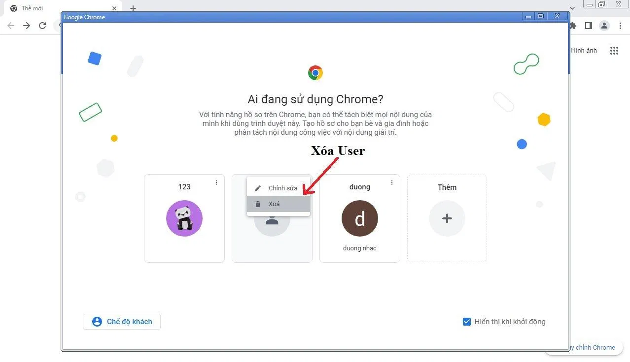 Xóa User (Ảnh: BlogAnChoi) Xóa User (Ảnh: BlogAnChoi)