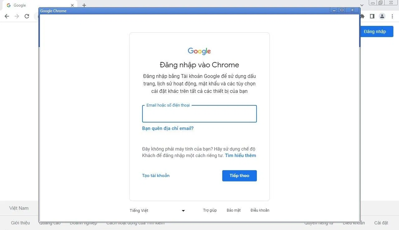 Đăng nhập tài khoản Google để tạo User (Ảnh: BlogAnChoi) Đăng nhập tài khoản Google để tạo User (Ảnh: BlogAnChoi)