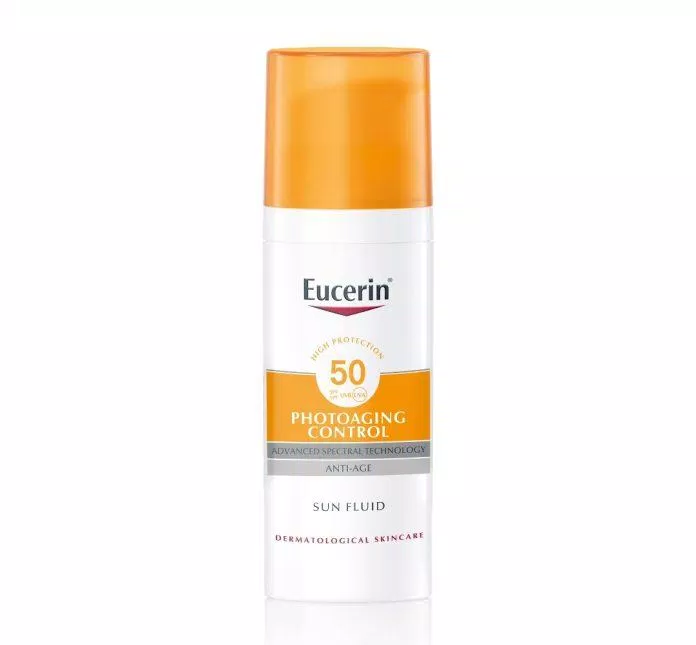 Kem chống nắng chống ánh sáng xanh cho da khô Eucerin Sun Fluid Photoaging Control (Ảnh: Internet).