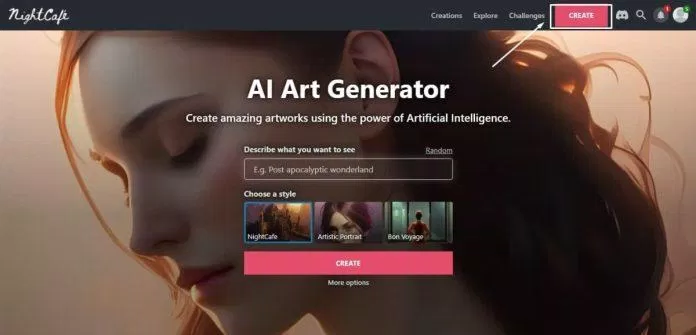 Ứng dụng vẽ tranh AI Nightcafe (Ảnh: Internet)