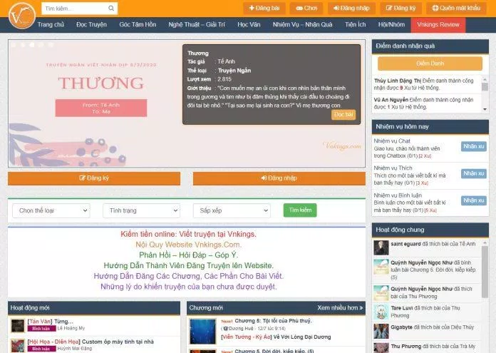 Web dịch truyện, viết truyện kiếm tiền online uy tín nhất. (Ảnh: Internet)
