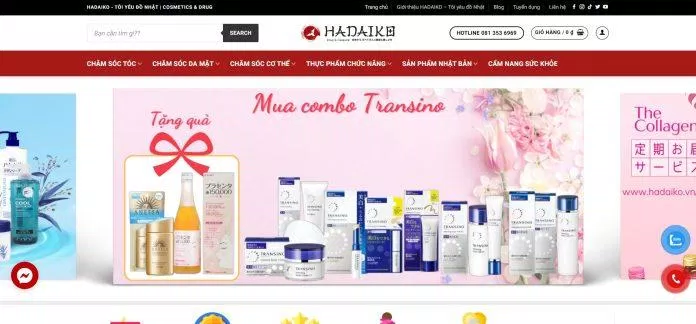 Website mua hàng chính thức của Hadaiko (Nguồn: Internet)