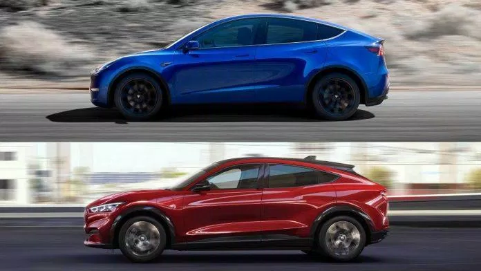 Tesla Model Y và Ford Mustang Mach-E (Ảnh: Internet) Tesla Model Y và Ford Mustang Mach-E (Ảnh: Internet)